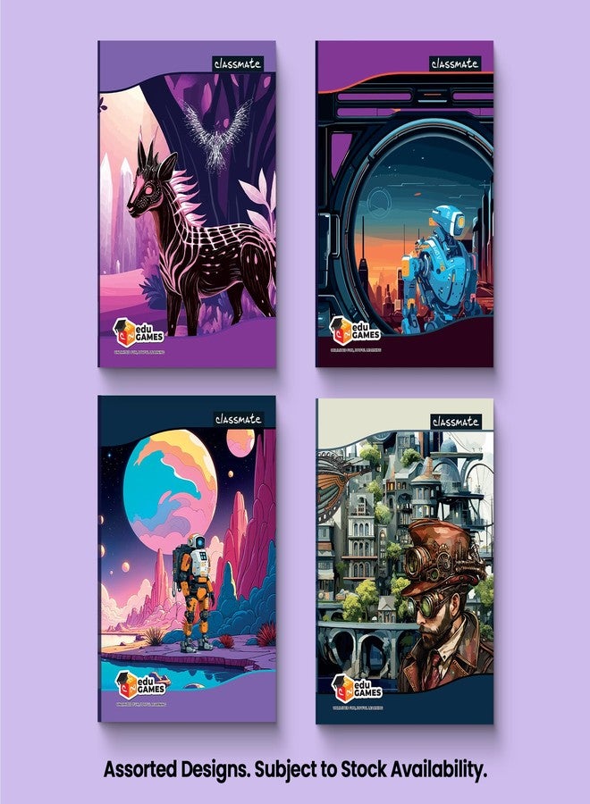 كلاسميت دفتر كلاس ميت الطويل | 384 صفحة | سطر واحد | 29.7 سم × 21.0 سم | عبوة من 4 دفاتر | دفتر ملاحظات طويل مسطر لطلاب المدارس - Image 5