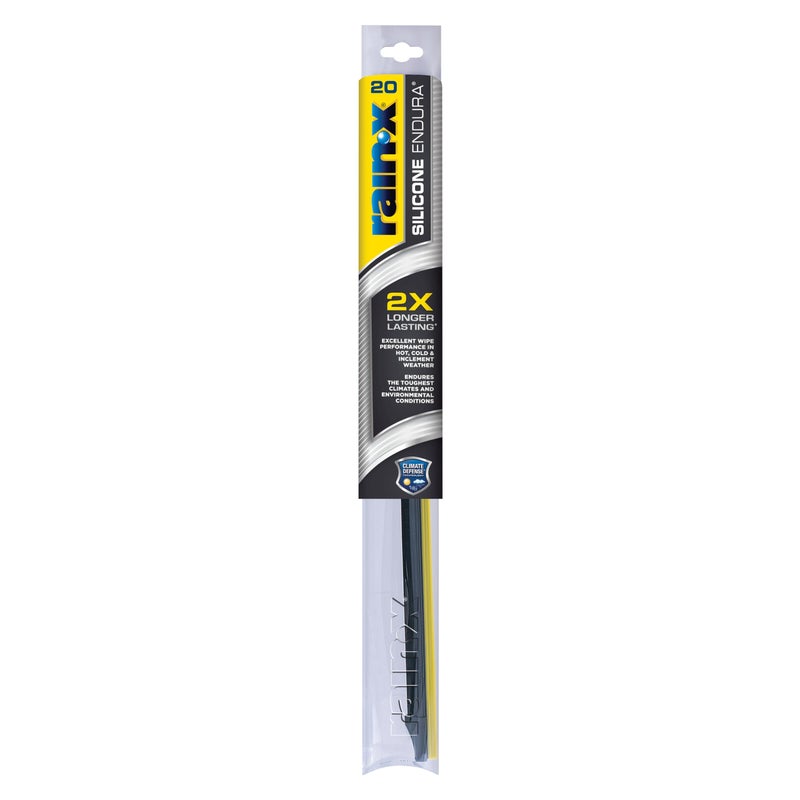 Rain-X 830120 Silicone Endura Wiper Blades, 20 Inch Windshield Wipers (Pack of 1), Automotive Replacement Windshield Wiper Blades With Two Times Longer-Lasting Resilient Silicone Rubber Squeegee