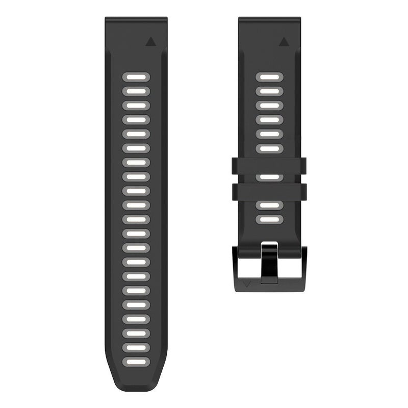 S-TOP For Garmin Approach S62 22mm Silicone Sports Two-Color Watch Band(Black+Grey) - Image 2