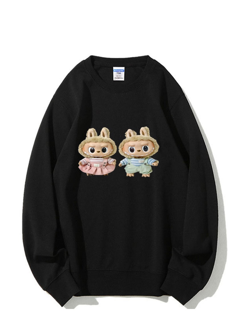 NIBEMINENT Labubu Printed Cotton Long Sleeve Hoodie 