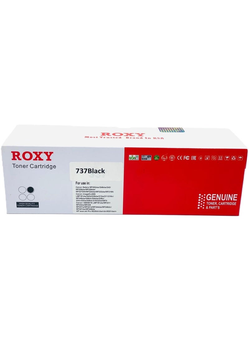 روكسي خرطوشة حبر ROXY 737 سوداء متوافقة | إنتاجية عالية | لطابعات سلسلة Canon MF • Canon i-SENSYS MF212w • Canon i-SENSYS MF216n • Canon i-SENSYS MF217w • Canon i-SENSYS MF226dn • Canon i-SENSYS MF229dw - Image 2