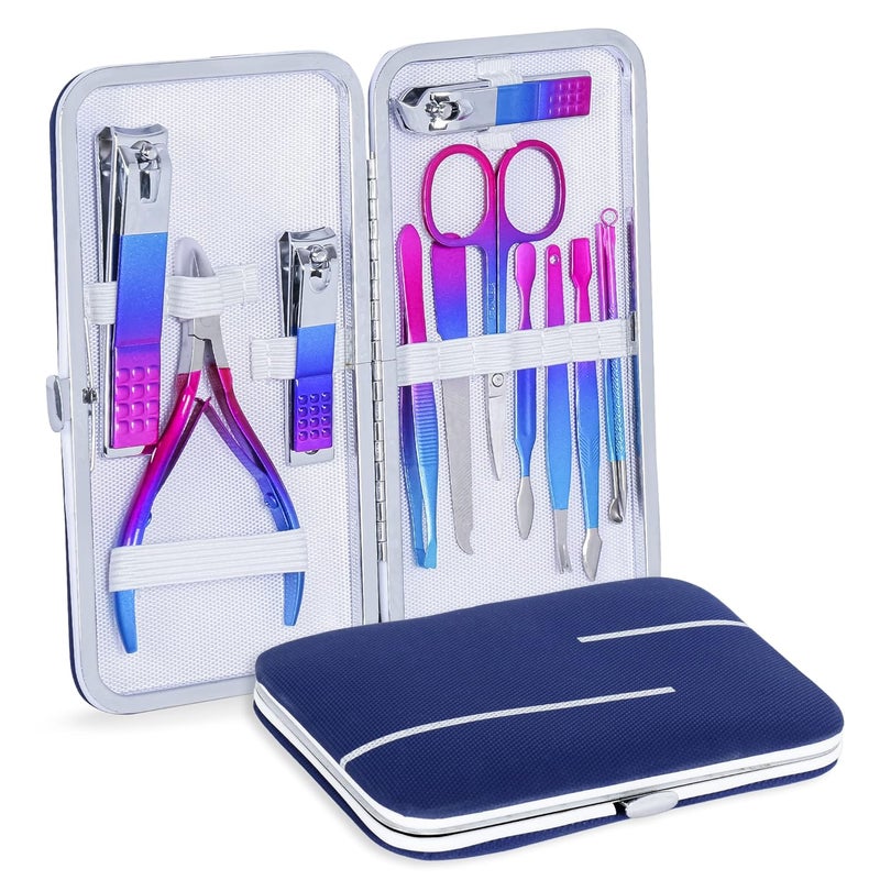 DOCOSS DOCOSS12 IN 1 Manicure Pedicure Kit For WomenNail Cutter For WomenManicure kit for women With Pedicure Set Acne needleNail Cllippers For Women set - Image 1