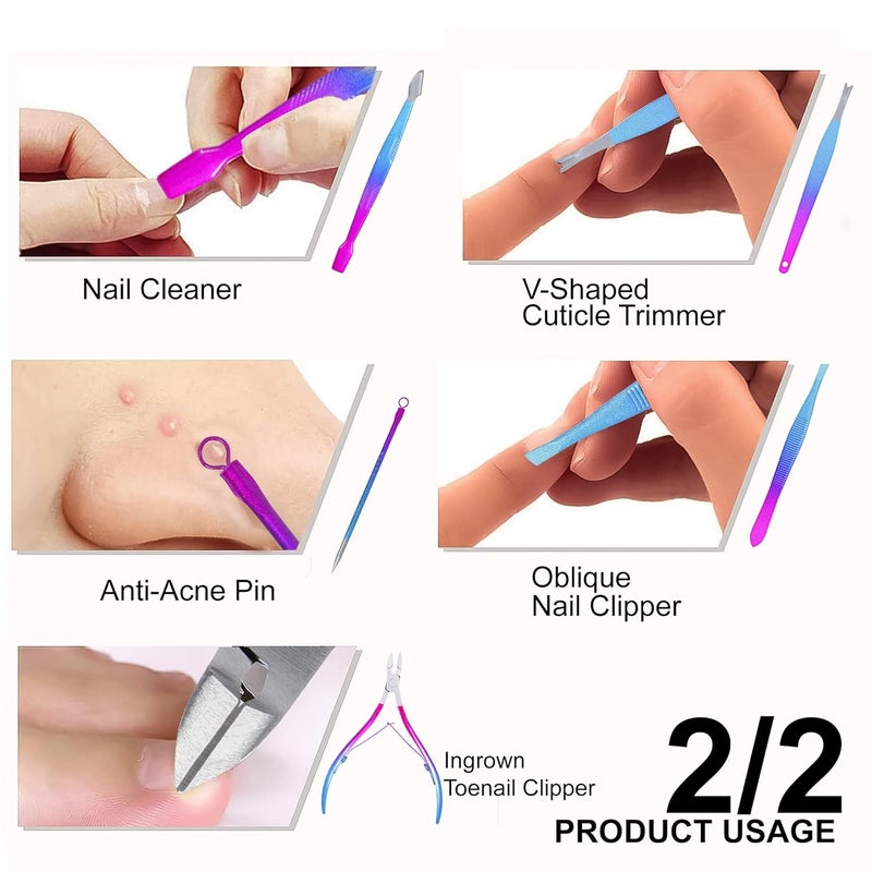 DOCOSS DOCOSS12 IN 1 Manicure Pedicure Kit For WomenNail Cutter For WomenManicure kit for women With Pedicure Set Acne needleNail Cllippers For Women set - Image 4