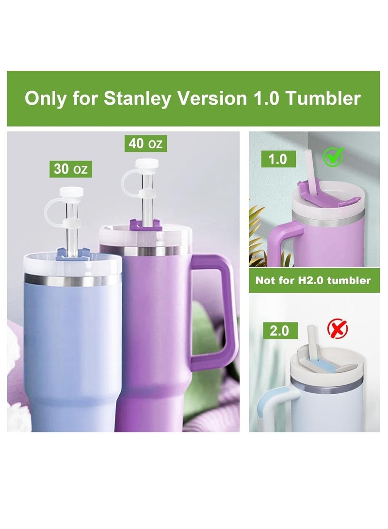 Captaintech Silicone Spill Stopper Set of 3, Compatible with Stanley Cup 1.0 40oz/ 30oz, Tumbler Accessories, Including 2 Straw Cover Cap, 2 Square Spill Stopper and 2 Round Leak Stopper - Image 2