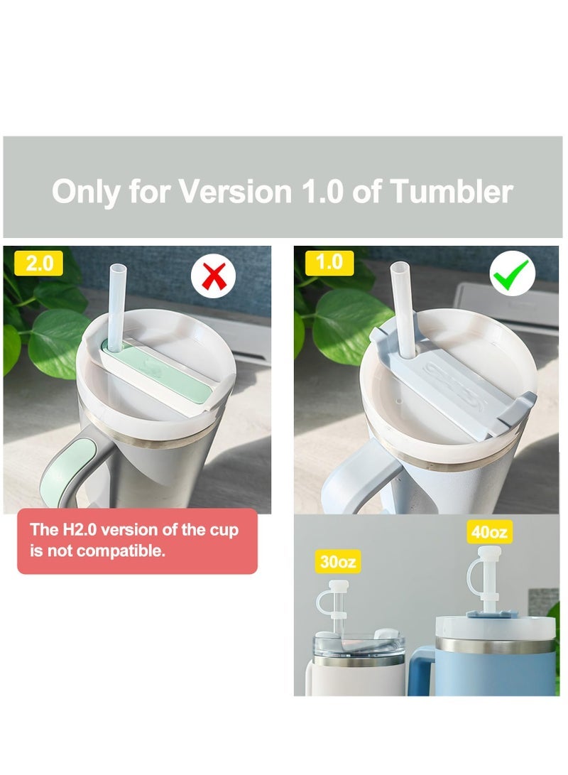 Captaintech Silicone Spill Stopper Set of 3, Compatible with Stanley Cup 1.0 40oz/ 30oz, Tumbler Accessories, Including 2 Straw Cover Cap, 2 Square Spill Stopper and 2 Round Leak Stopper - Image 5