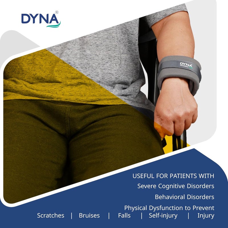 DYNA محدد أطراف قطنية | لتقييد حركة المعصم أو الكاحل لحماية المريض ومقدمي الرعاية | المنزل، المستشفى، وحدة العناية المركزة، أثناء النقل | حجم عالمي | قابل لإعادة الاستخدام | عبوة 2S - Image 5