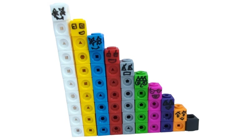 StepsToDo Math Cubes & Face Plates (Pack of 100). Foundation Kit. with Activity Guide & Pen. Number Building Block. Counting Interlinking Cubes. Creative Fun and Learn for 3+ Years - Image 3
