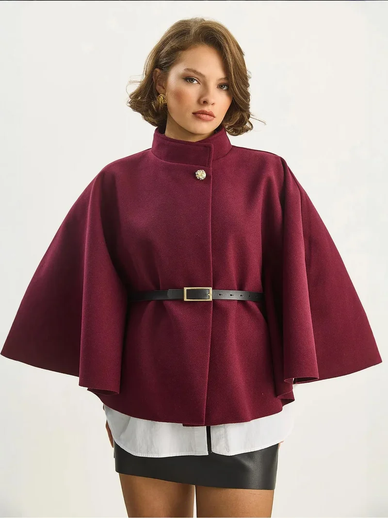 Bianco Lucci LUCCI Oversized Wool Blend Overcoat