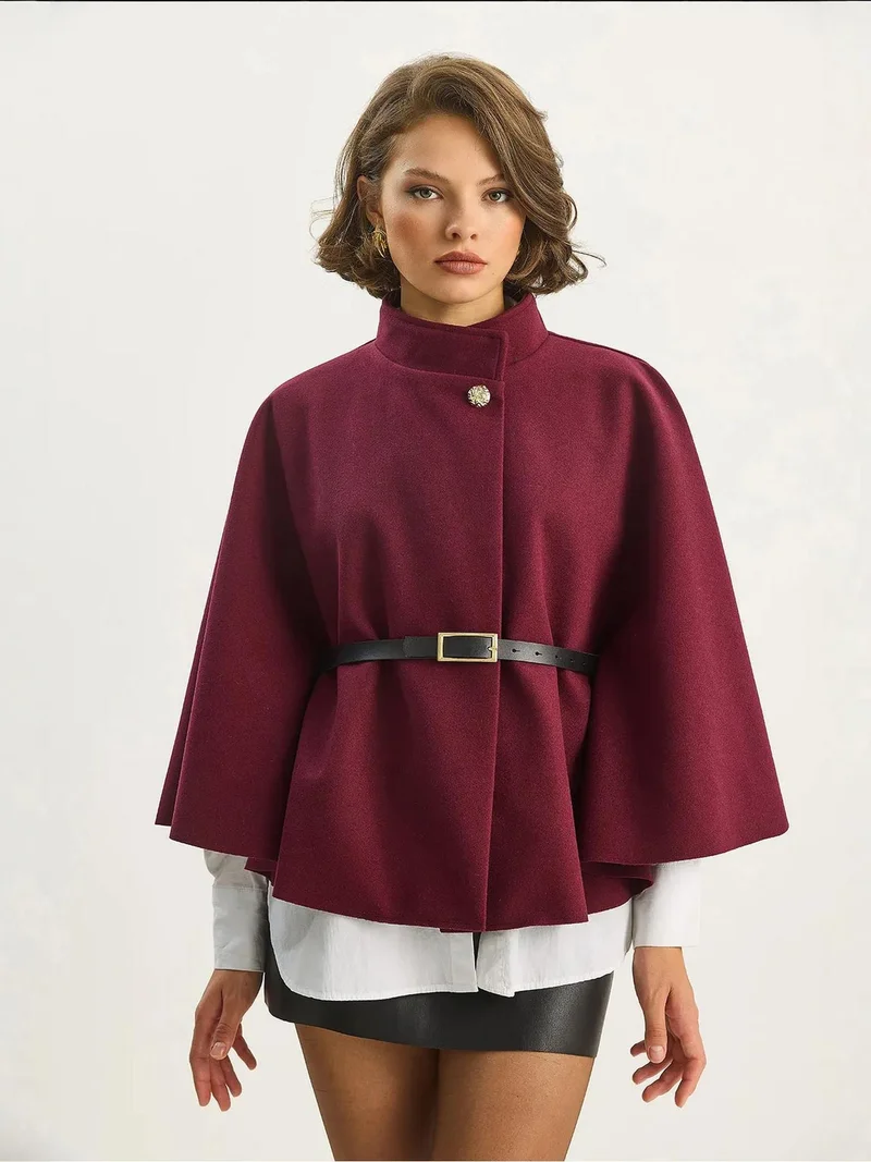 Bianco Lucci LUCCI Oversized Wool Blend Overcoat