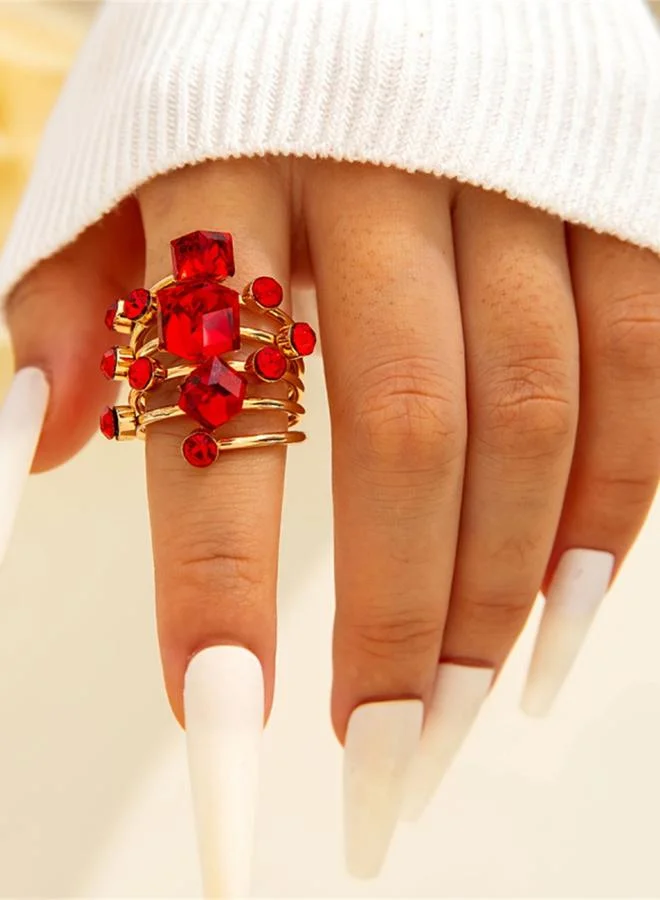 تايك تو Statement Red Gem Ring