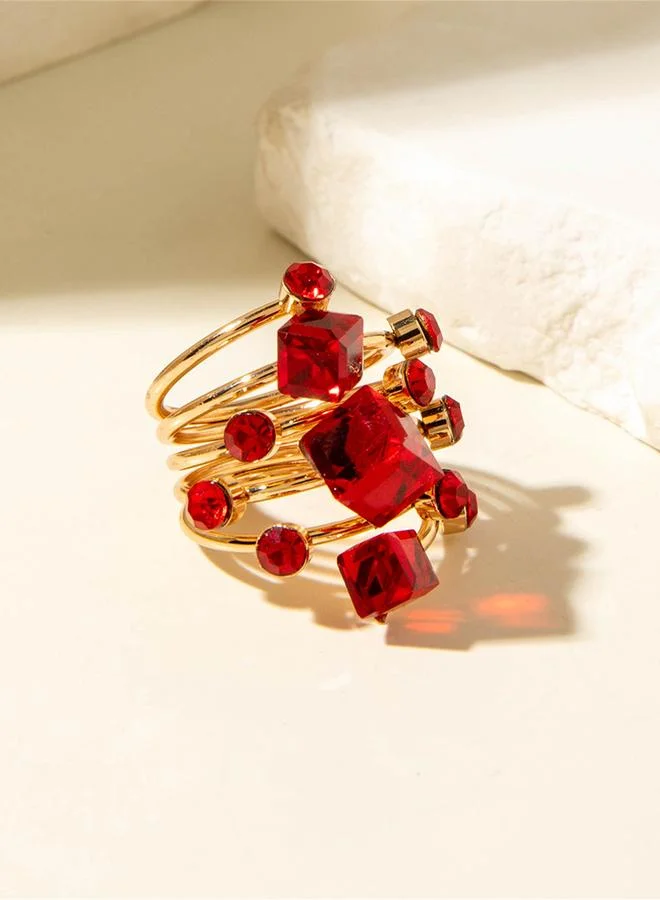 تايك تو Statement Red Gem Ring