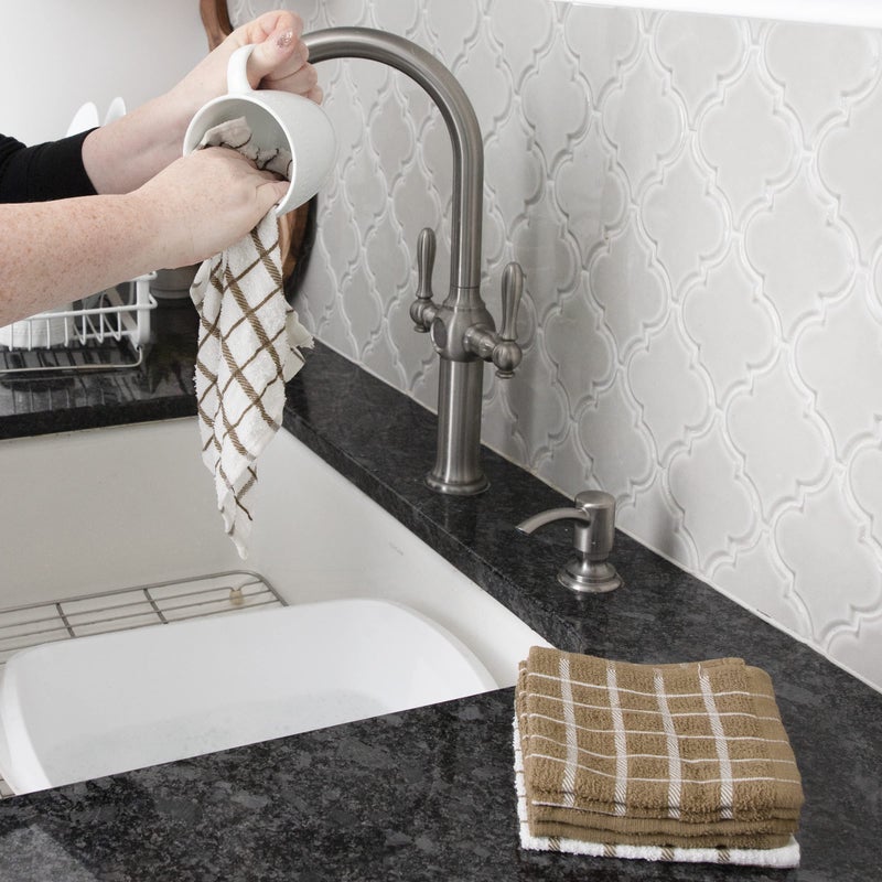 Ritz 100% Terry Cotton, Highly Absorbent Dish Cloth Set, 12” x 12”, 6-Pack, Mocha Brown - Image 4