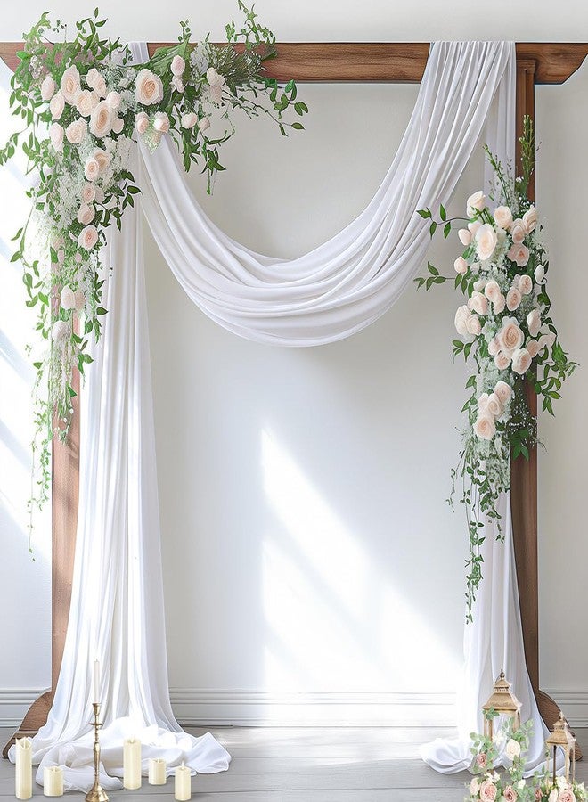 Socomi Wedding Arch Draping Fabric 1 Panel 29" x 18Ft White Sheer Backdrop Curtain Drapes 6 Yards for Wedding Ceremony Birthday Party Decoration - Image 1