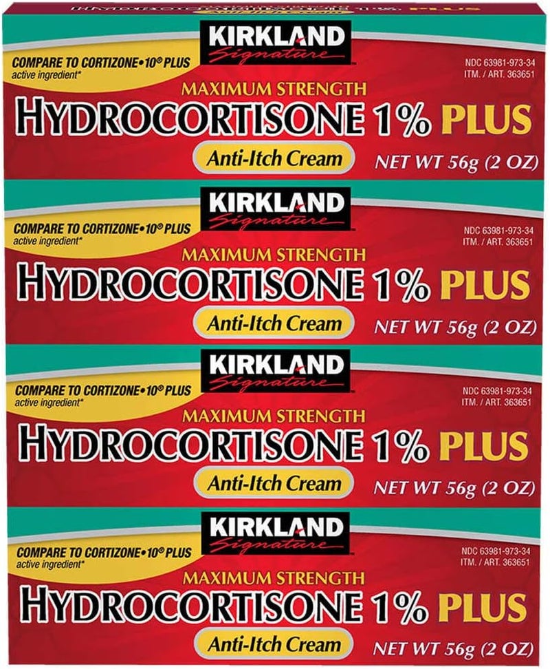 Kirkland Kirkland Signature Hydrocortisone 1% Plus Anti-Itch Cream, 8 Ounces (Pack of 4) 
