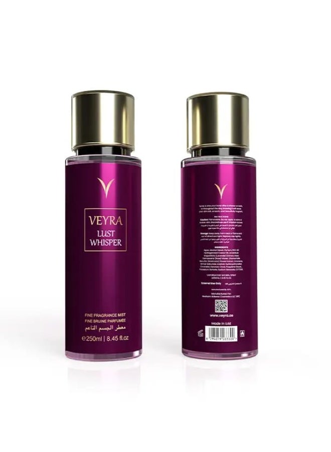 VEYRA VEYRA Lust Whisper Fine Fragrance Mist 250ml – Long-Lasting Body Mist for Women & Men with Fruity & Floral Notes | Lightweight Daily Perfume Spray | Paraben-Free | Elegant Bottle for Travel or Vanity  - Image 4