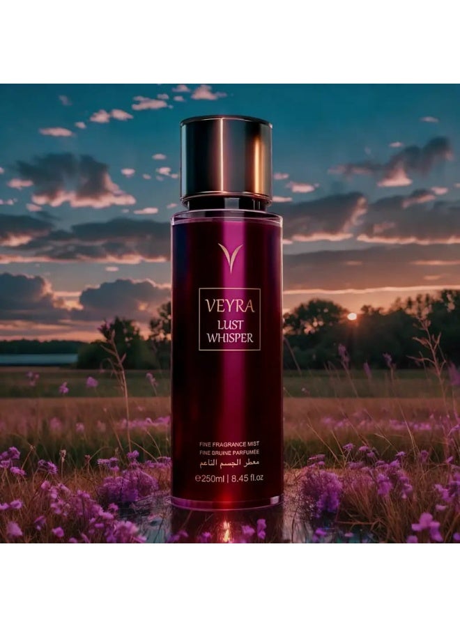 VEYRA VEYRA Lust Whisper Fine Fragrance Mist 250ml – Long-Lasting Body Mist for Women & Men with Fruity & Floral Notes | Lightweight Daily Perfume Spray | Paraben-Free | Elegant Bottle for Travel or Vanity  - Image 3