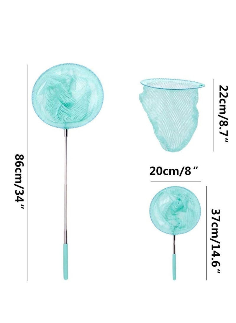 SYOSI - 5Pcs Telescopic Butterfly Net Fishing Pond Net, Extendable for Kids Catching Bugs Insect Small Fish Outdoor Garden Activities 5 Colors - Image 1