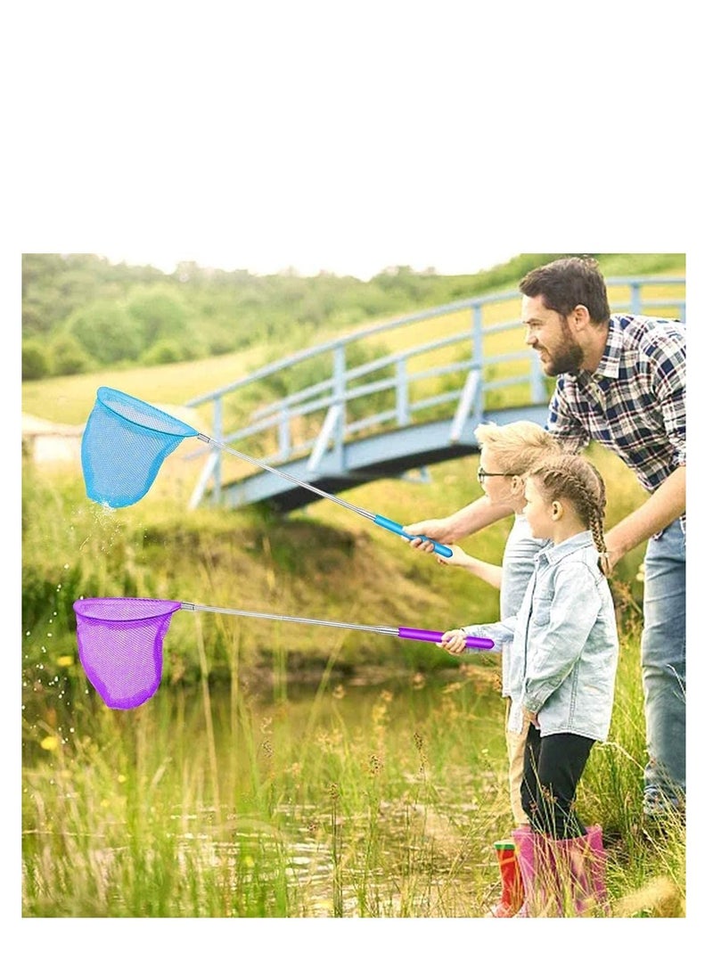 SYOSI - 5Pcs Telescopic Butterfly Net Fishing Pond Net, Extendable for Kids Catching Bugs Insect Small Fish Outdoor Garden Activities 5 Colors - Image 1