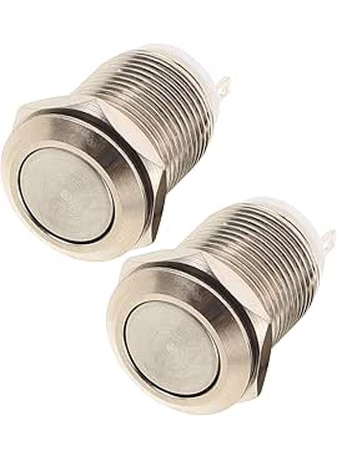 2Pcs Universal Wired Doorbell Button 12mm Self Reset Flat Push Button - Image 1