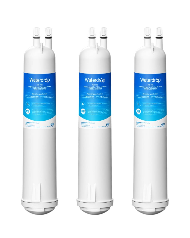 Waterdrop EDR3RXD1 Replacement for EverydropÂ® Filter 3, 4396841, 4396710, KenmoreÂ® 46-9083, 46-9030, WD-F08 Refrigerator Water Filter, 3 Filters - Image 1