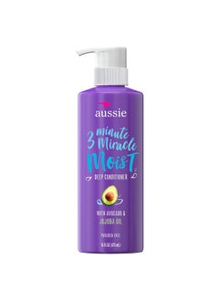 Aussie 3 Minute Miracle Moist Detangling Deep Conditioner Treatment With Avocado Oil, 16 Fl Oz, Paraben And Sulfate Free 
