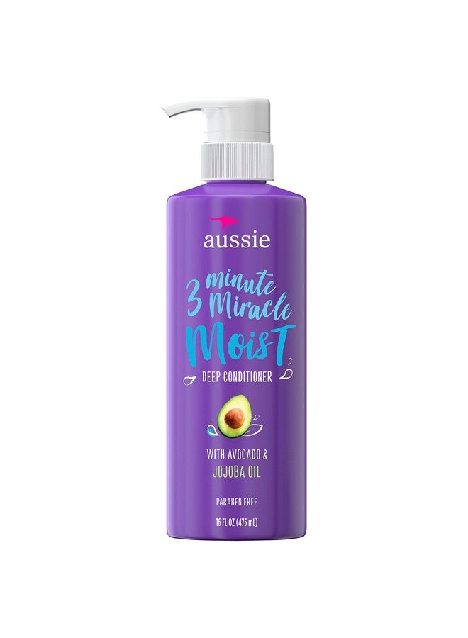 أوسي علاج 3 Minute Miracle Moist Detangling Deep Conditioner Treatment بزيت الأفوكادو، 16 أونصة سائلة، خالٍ من البارابين والكبريتات