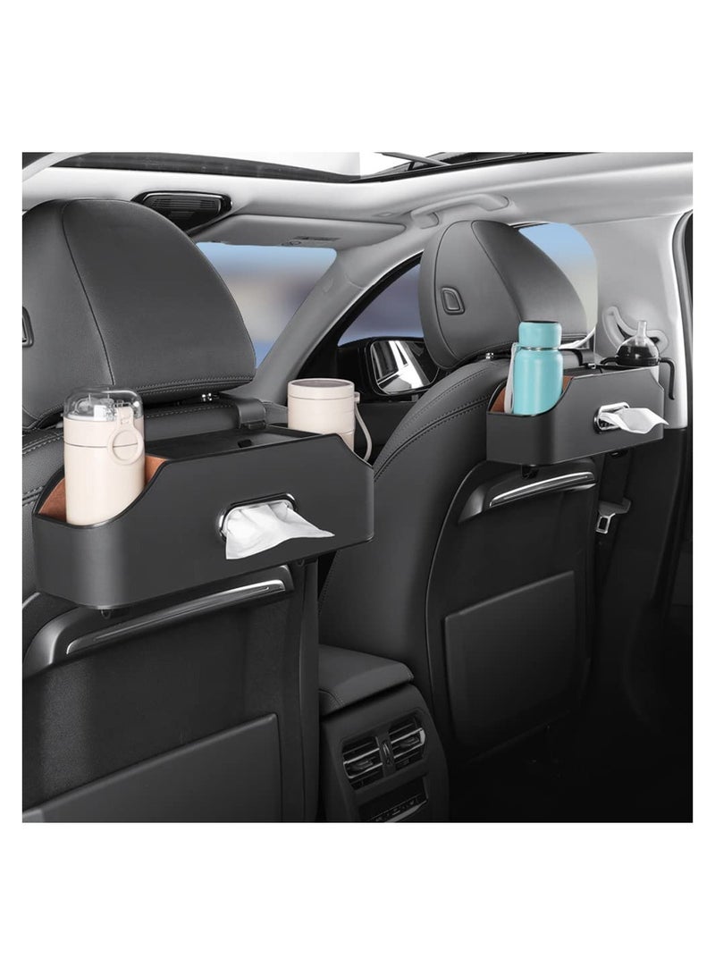 SYOSI Car Headrest Rear Seat Multifunctional Storage Box, SYOSI Car Storage Box Partition Design, With Cup Holder, Tissue Box, Headrest Hook, Universal for All Car Models, Car Accessories (Black) - Image 4