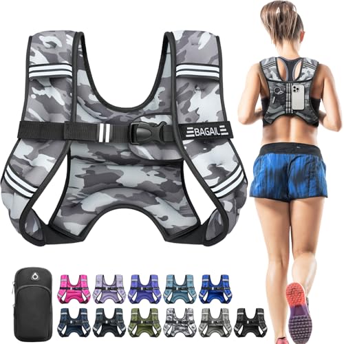 BAGAIL ComfortFit Weighted Vest for Woman Even Weight Distribution Faster Weight Loss NoChafe or Bounce for Walking Running with Detachable Phone Pouch Reflective Stripes Available 530lbs - Image 1