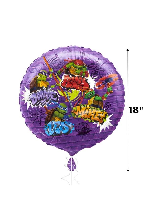 Unique TMNT Mutant Mayhem Multicolor Round Foil Balloon - 18" (1 Ct) | Perfect For Teenage Mutant Ninja Turtles Themed Parties & Celebrations - Image 2