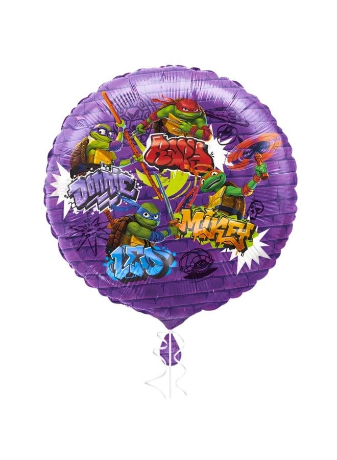Unique TMNT Mutant Mayhem Multicolor Round Foil Balloon - 18" (1 Ct) | Perfect For Teenage Mutant Ninja Turtles Themed Parties & Celebrations - Image 1