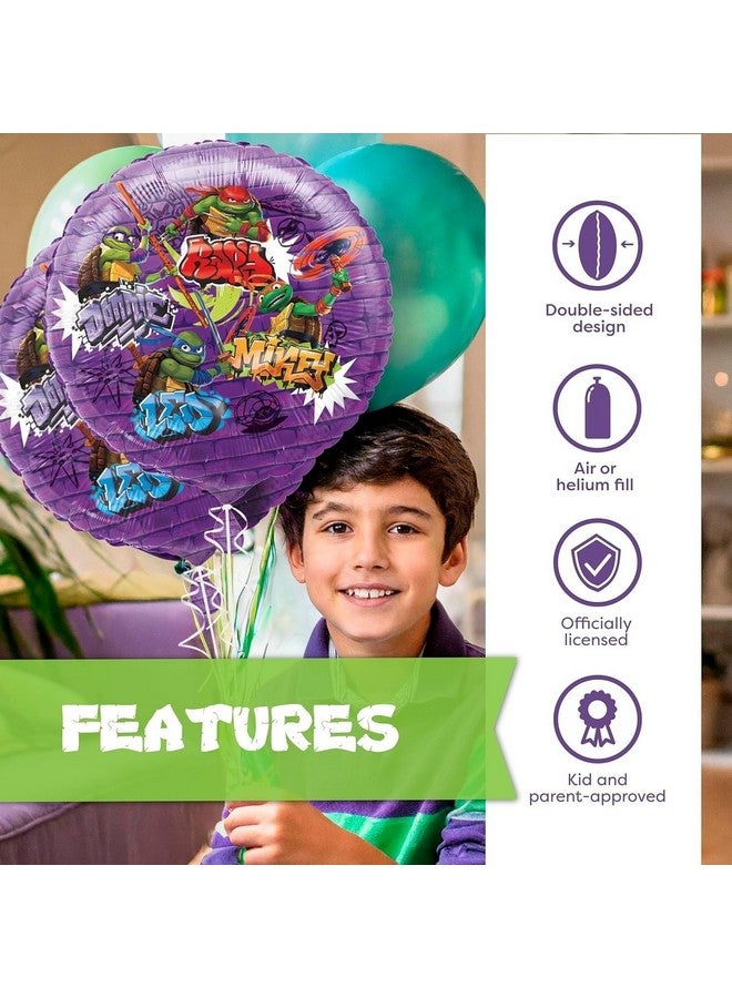 Unique TMNT Mutant Mayhem Multicolor Round Foil Balloon - 18" (1 Ct) | Perfect For Teenage Mutant Ninja Turtles Themed Parties & Celebrations - Image 5