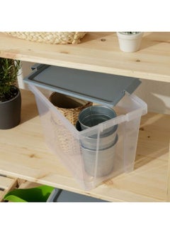 TATAY Multi Purpose Stackable Storage Box with Lid Clear and Blue 15 L 1157500  - Image 3