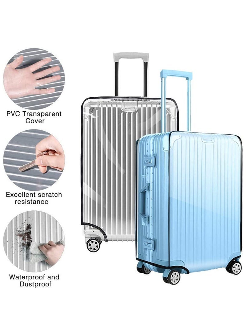 URbazaar ZERIFAM Luggage Cover Protector Bag, 3 Pieces Clear PVC Waterproof Suitcase Cover Protectors for Wheeled Suitcase Fits 20/24/28 Inch - Image 3