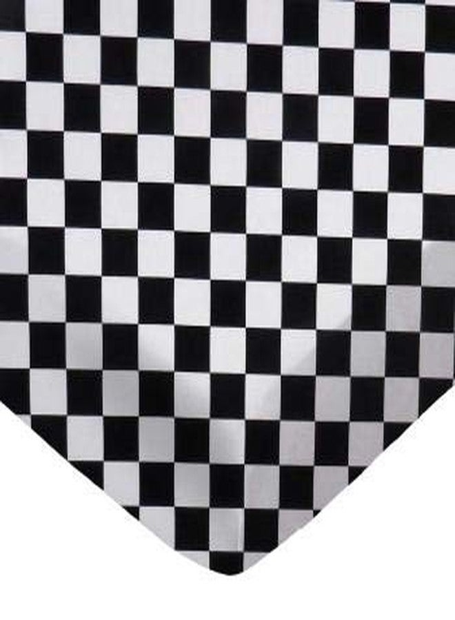 SHEETWORLD.COM SheetWorld 100% Cotton Percale Fitted Crib Toddler Sheet 28 x 52, Black White Checkerboard, Made in USA - Image 1