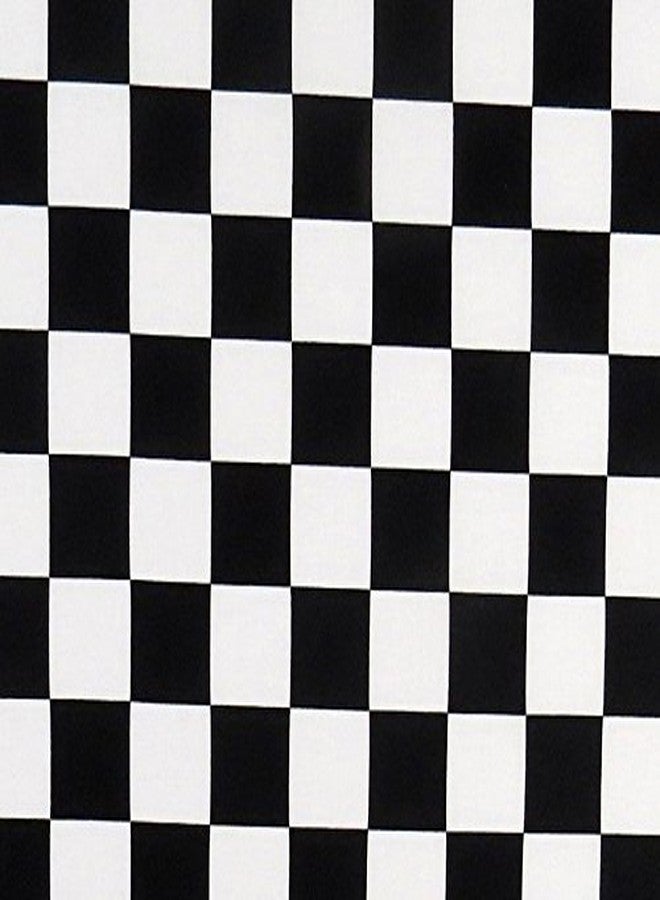 SHEETWORLD.COM SheetWorld 100% Cotton Percale Fitted Crib Toddler Sheet 28 x 52, Black White Checkerboard, Made in USA - Image 2