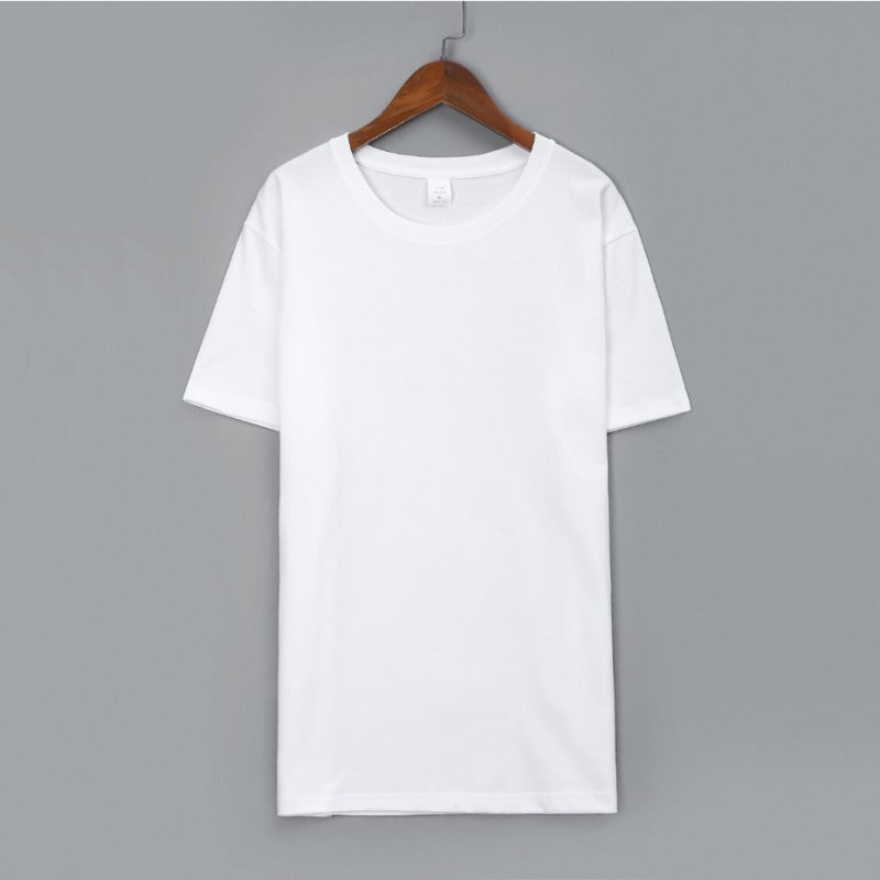 New Heavy 220G Trendy Cotton T-Shirt Men'S And Women'S Solid Color Short Sleeve Combed Cotton Crewneck T-Shirt White Thickened - Image 3