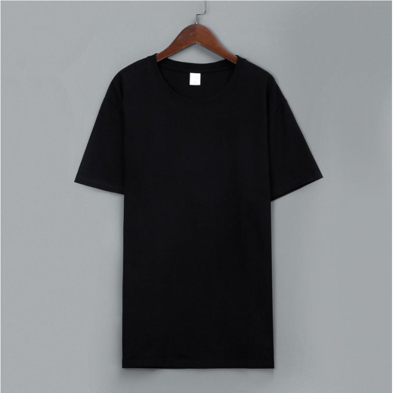 New Heavy 220G Trendy Cotton T-Shirt Men'S And Women'S Solid Color Short Sleeve Combed Cotton Crewneck T-Shirt White Thickened - Image 4