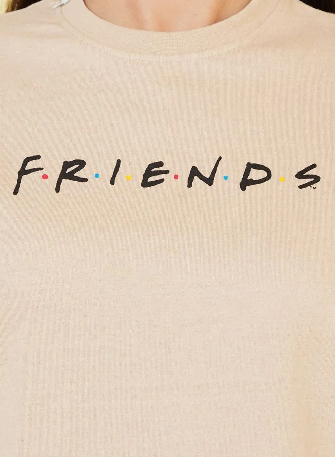 Styli Oversized Friends Graphic Longline T-Shirt