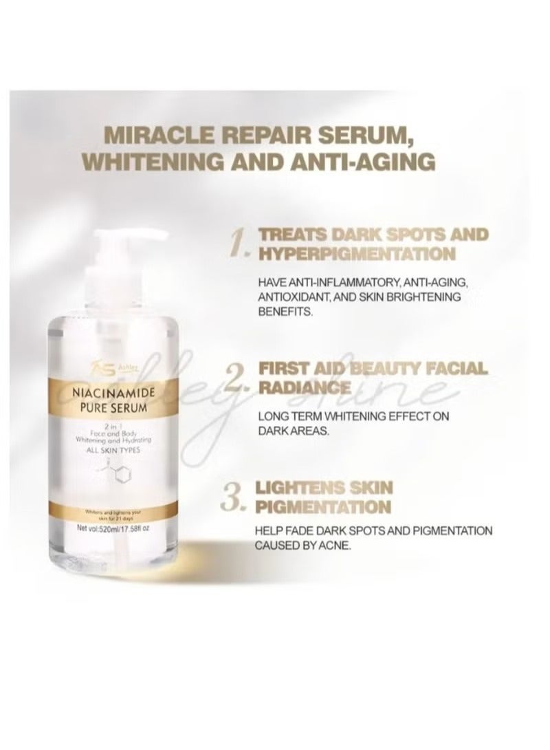 آشلي مصل أشلي شاين نياسيناميد النقي 2 في 1 لتبييض وترطيب الوجه والجسم 520 مل - Image 4