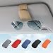 KanSmart Sunglass Holder for Car Visor Sunglasses Clip Magnetic Leather Glasses Eyeglass Holder Interior Car Accessories for Woman Man 2 Packs Beige - Image 2
