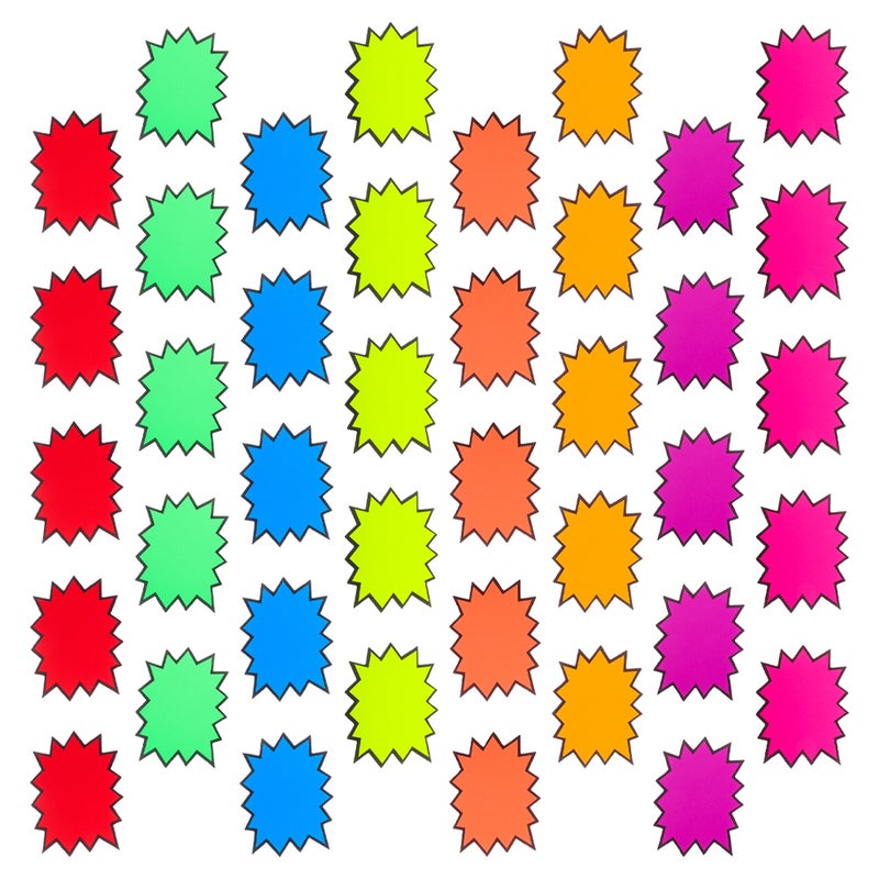 160pcs Fluorescent Burst Sale Signs For Retail Stores 8 Colors Price Tags For Advertising Paper For Supermarket Yard Sale - Image 3