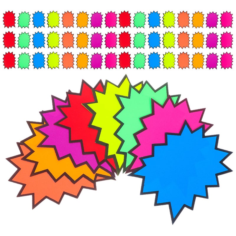 160pcs Fluorescent Burst Sale Signs For Retail Stores 8 Colors Price Tags For Advertising Paper For Supermarket Yard Sale - Image 4