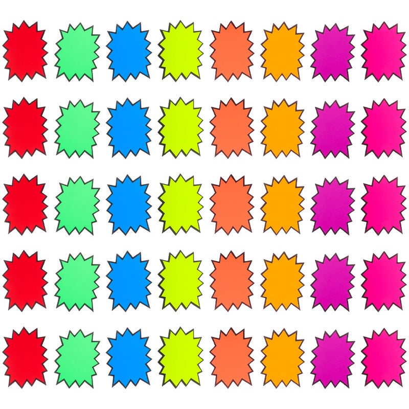 160pcs Fluorescent Burst Sale Signs For Retail Stores 8 Colors Price Tags For Advertising Paper For Supermarket Yard Sale - Image 5