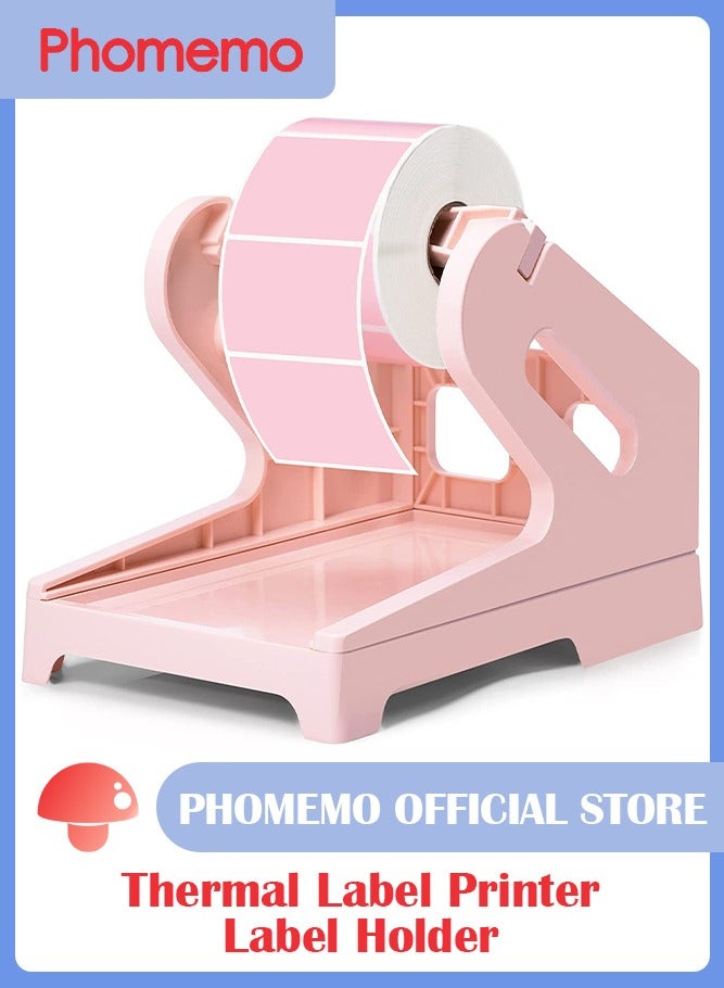 phomemo Label Holder, For Rolls and Fanfold Shipping Package Labels, Work with Desktop Label Printers, Compatible with Barcode Express Label Printing Postage Mailing Labeling (Pink)  - Image 1