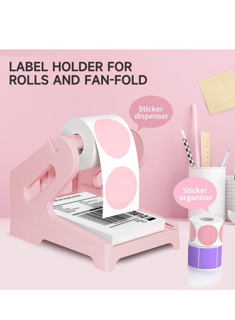 phomemo Label Holder, For Rolls and Fanfold Shipping Package Labels, Work with Desktop Label Printers, Compatible with Barcode Express Label Printing Postage Mailing Labeling (Pink)  - Image 5