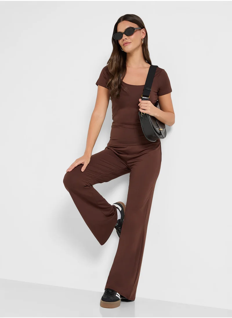 Ginger Basics Foldover Flared Pants