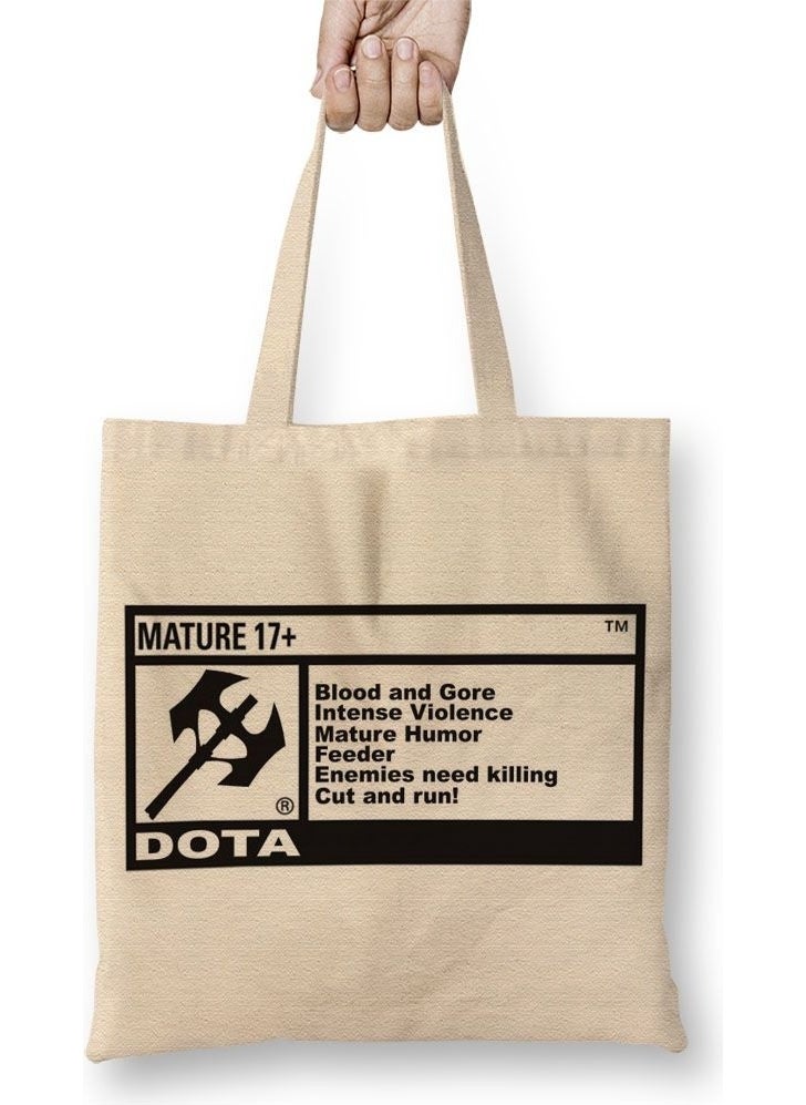 Baskı Dükkanı Print Shop Dota Cut And Run Tote Bag Long Handle 