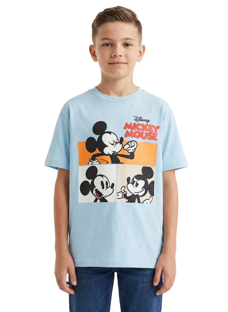 Disney Disney Mickey Mouse Teen Boys’ Oversized Drop Shoulder T-Shirt – Graphic Casual Relaxed Fit Tee