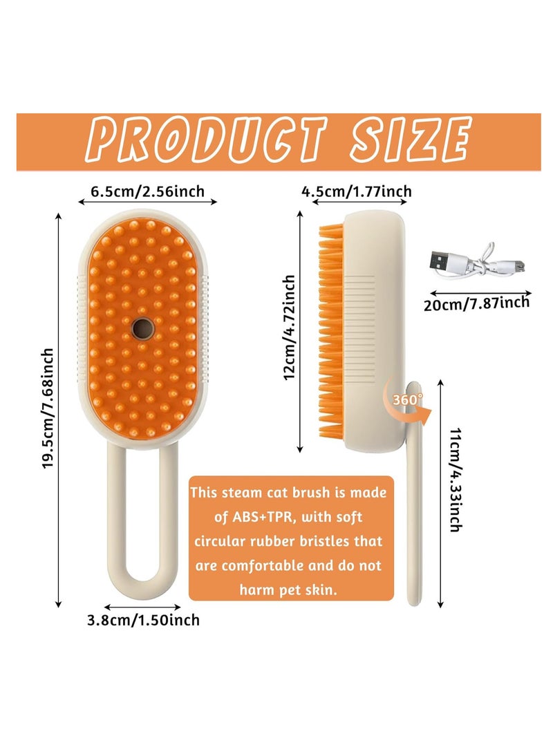 Steam Brush, 3 In1 Cat Steam Brush, Self-Cleaning Cat Massage Spray Comb, Rechargeable Cat Grooming Brush to Remove Tangled and Loose Hair - Image 2
