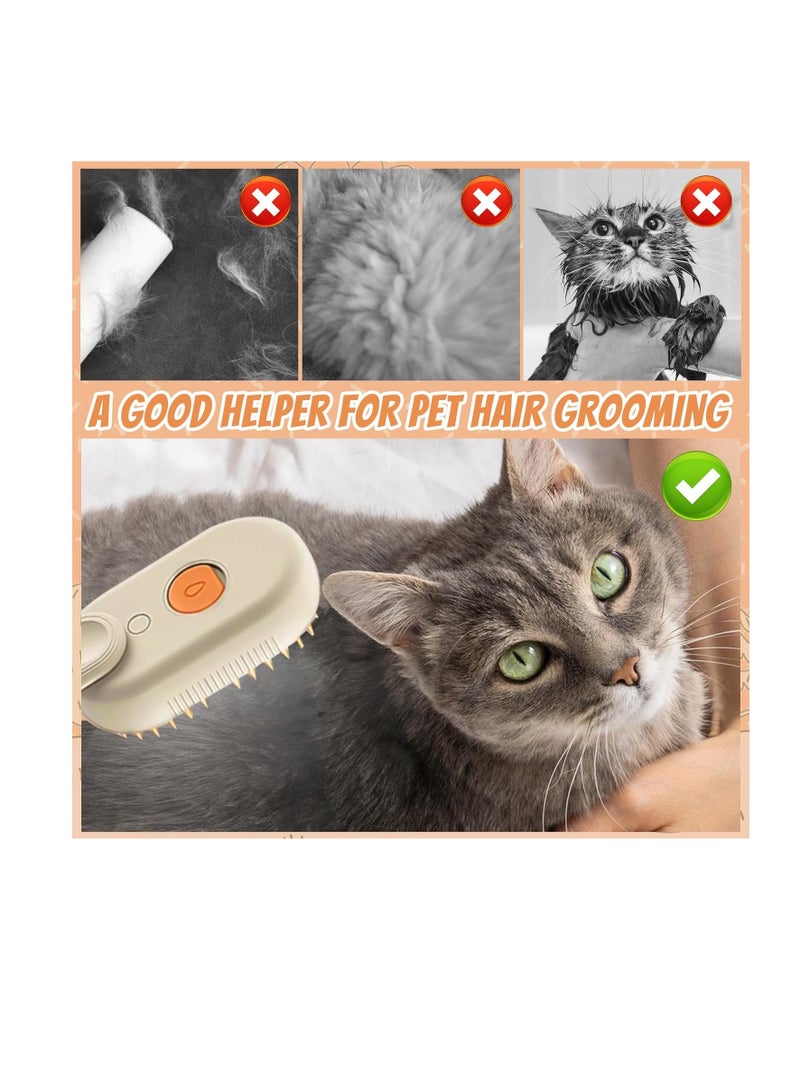 Steam Brush, 3 In1 Cat Steam Brush, Self-Cleaning Cat Massage Spray Comb, Rechargeable Cat Grooming Brush to Remove Tangled and Loose Hair - Image 4